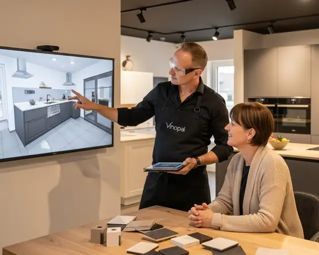 Individuelle 3D-Küchenplanung bei Vinopal – Ihr Fachberater in Pyrbaum zeigt moderne Küchendesigns.